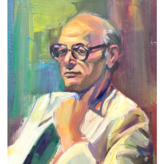 Figurative Vintage Original Oil Portrait B. Yutarian For Sale - Image 3 of 8