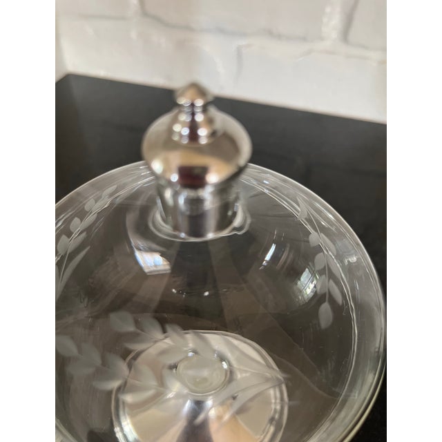 Late 19th Century Antique Crystal & Sterling Covered Candy Dish For Sale - Image 5 of 9