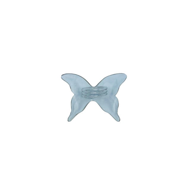 Contemporary 1980s Whimsical Lucite Butterfly Napkin Ring Holders- Set of 6 For Sale - Image 3 of 5