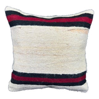 Turkish Hemp Pillow Cushion Natural Beige Black Cushion Cover 20"x20" For Sale