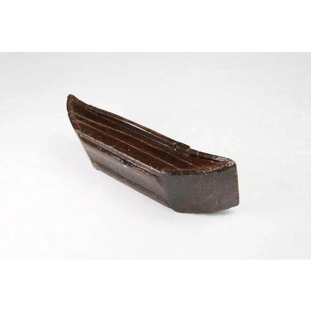 Brown Antique Handmade Wooden Wabi Sabi Trough or Bowl, 19th Century For Sale - Image 8 of 13