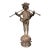 Vintage Neoclassical Patinated Bronze Fountain – Boy Playing Double Flute on Fish Base For Sale