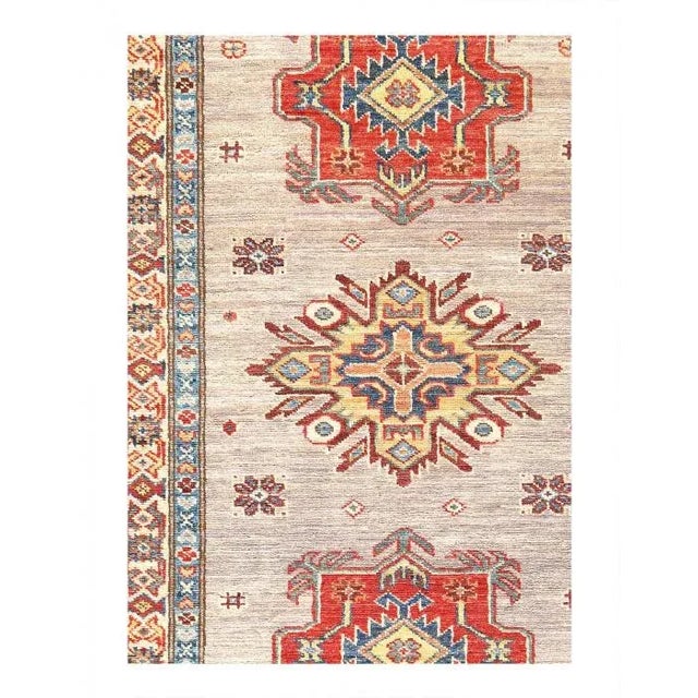 Original Super Kazak Rug. Handmade Hand-knotted Very Practical for High Traffic Hand-Spun Lamb's Wool on a Cotton...