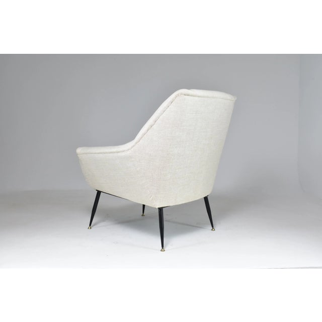 Restored Italian Mid-Century Modern Wingback Armchair, 1950s Design For Sale - Image 10 of 12
