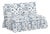 Capra Ruffle Settee in Delft Print For Sale