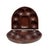 A beautifully hand-carved folding wooden Mancala-style game board featuring expressive figural relief carvings on the...