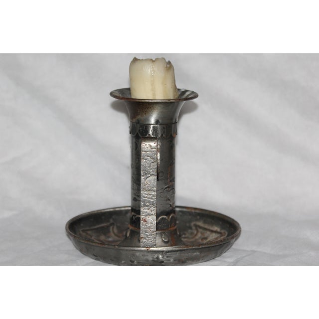 Vintage Wrought Iron Candleholder For Sale - Image 4 of 11