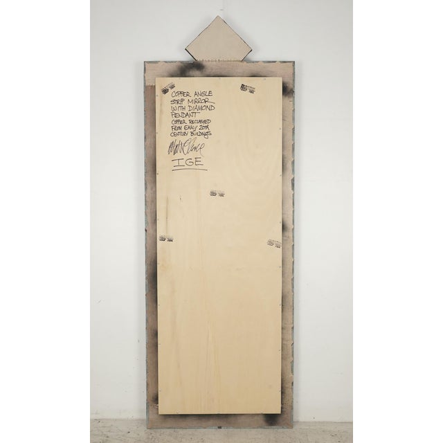 Verdigris Handcrafted Copper Angle Strip Dressing Mirror 28.625 X 79.5 In. For Sale - Image 8 of 8
