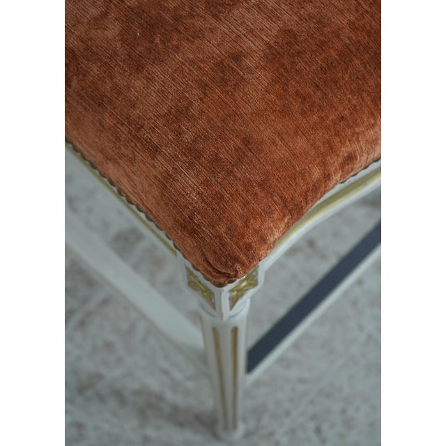 Wood Set of 4 Frontgate French Louis XVI Style Bar Stools For Sale - Image 7 of 18