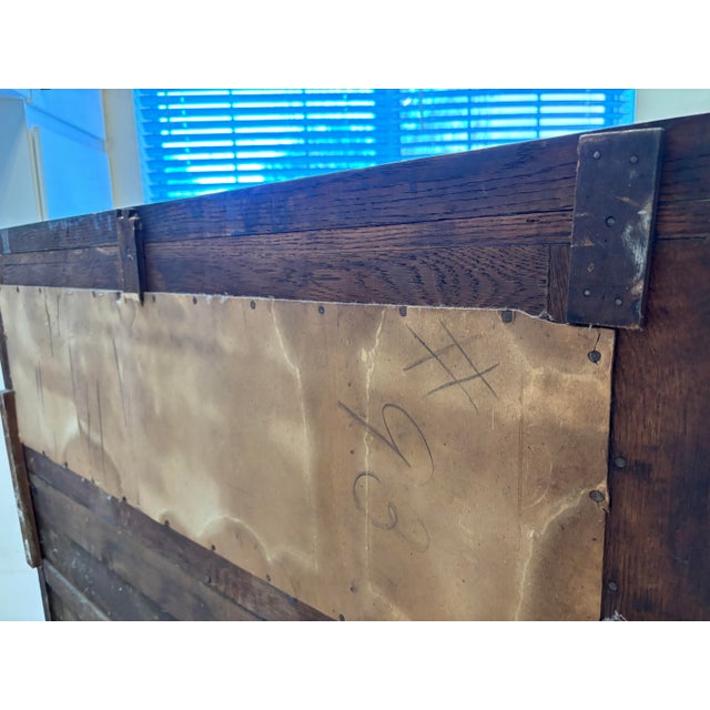 Tiger Oak Sideboard With Beveled Mirror From the Early 1900s For Sale - Image 9 of 12