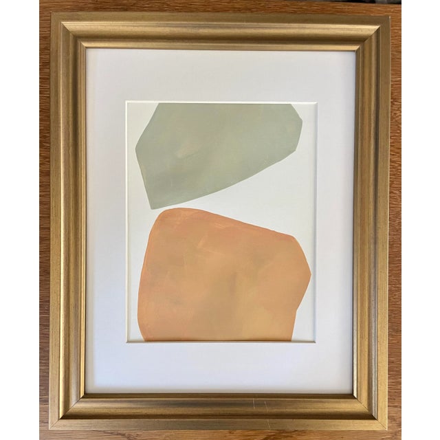 2023 "Clementina" Abstract Minimalist Painting on Cotton Paper by Artist r.k. Red For Sale - Image 4 of 4
