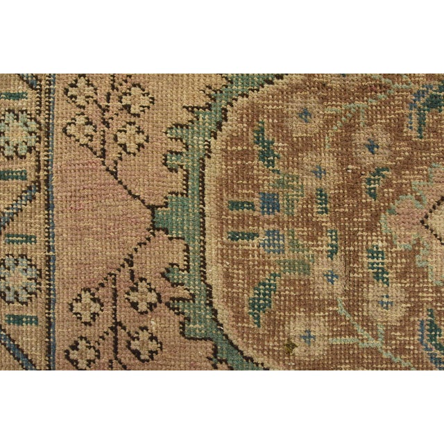 Tabriz Rug 6’2” X 9′ Pink Wool Vintage Distressed Hand-Knotted Oriental Carpet For Sale - Image 10 of 15