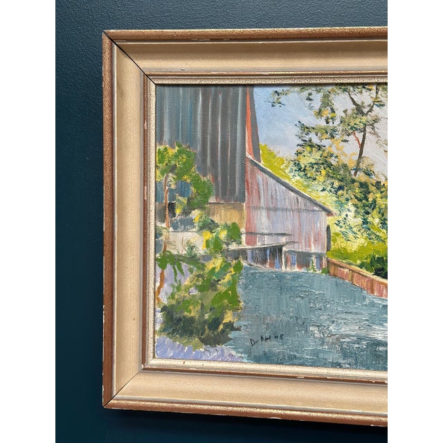 Original Oil on Canvas – “Waterfall” – Unidentified Artist – Signed – Vintage & Framed – 53 × 68.5 cm (20.9" × 27") incl....