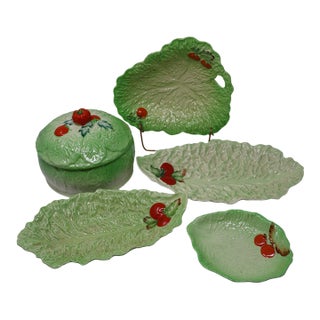 Vintage Carlton Ware & Beswick Lettuce-and-Tomato Collection With Japanese Covered Bowl — Set of 5 For Sale