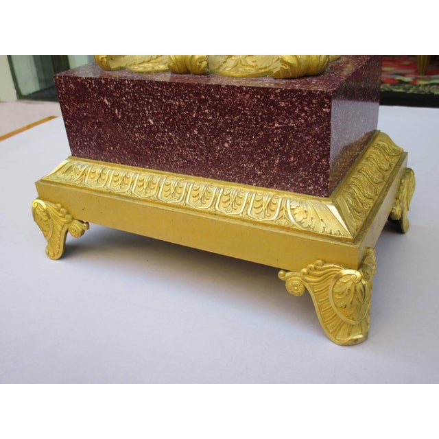 Early 19th Century Very Fine Charles X Imperial Porphyry Lyre Clock For Sale - Image 4 of 18