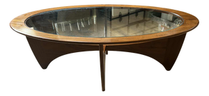 Oval Astro Coffee Table in Teak with Glass Top by Victor Wilkins for G-Plan, 1960s