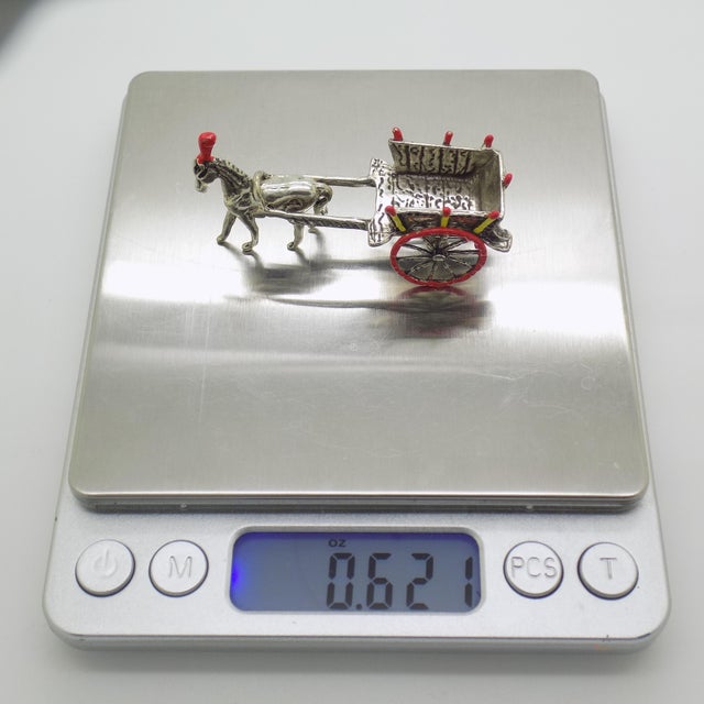 Vintage Sicilian Silver 800 Traditional Carriage Figurine, Italy, 1980s For Sale - Image 10 of 12
