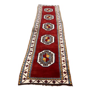 Vintage Fine Wool Anatolian Red Rug - 3’x11’5 For Sale
