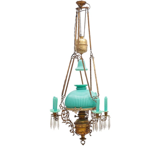Raise-Lower Suspension Chandelier, 1890s For Sale