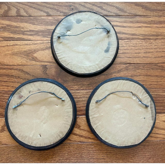 Antique Set of Three Small Theorum Paintings of Birds in Wood Frames For Sale In Philadelphia - Image 6 of 11