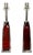 Carl Fagerlund, Table Lamps, Red Glass, Sweden, 1950s For Sale