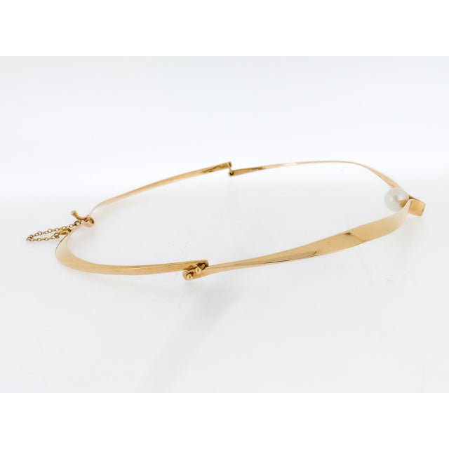 Ed Wiener Modernist 14k Gold & Pearl Curvex Choker Necklace or Collar For Sale - Image 15 of 18