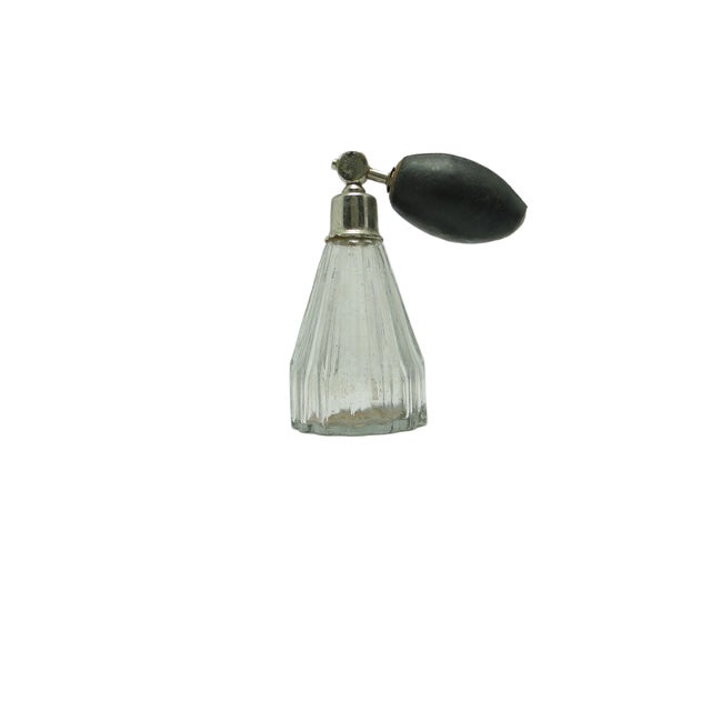 Art Deco Bohemian Bronze and Crystal Parfume Bottle, 1950s For Sale - Image 3 of 9