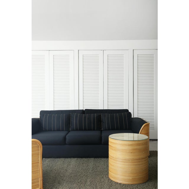 Black Late 20th Century Pencil Reed Three Seat Sofa For Sale - Image 8 of 16