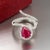 Natural Ruby Diamond Ring 6.5 14k W Gold 2.32 TCW Certified For Sale - Image 16 of 18