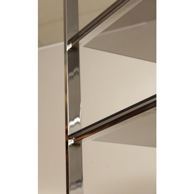 Mid Century Modern Glass and Chrome Etagere Bookshelf For Sale - Image 10 of 13