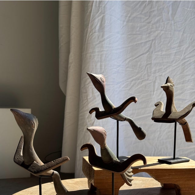 Traditional Indonesian Decorative Wooden Bird on a Base without Crest For Sale - Image 18 of 18