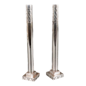 Pair of Georg Jensen Sterling Silver "Skyscraper" Salt & Pepper Shakers by Jorgen Jensen