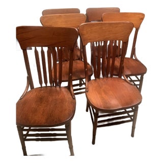 Vintage Cattail Back Dining Chairs For Sale
