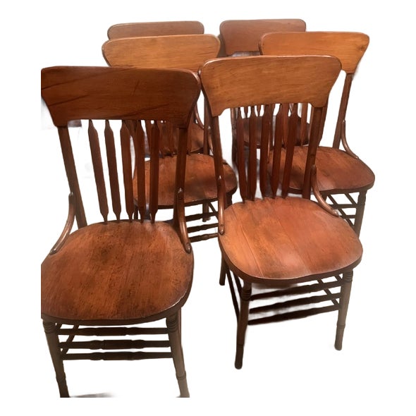 Vintage Cattail Back Dining Chairs For Sale