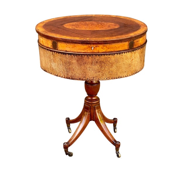 Bay Colony Antiques is proud to offer for sale this exceptional 19th century antique English Regency sewing stand / work...