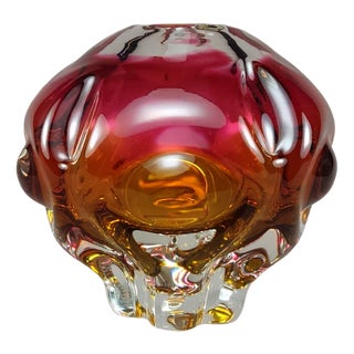 Vintage Czech Cased Glass Vase by Josef Hospodka for Chribska, 1958 For Sale