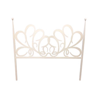 Shabby Chic White Iron Headboard For Sale