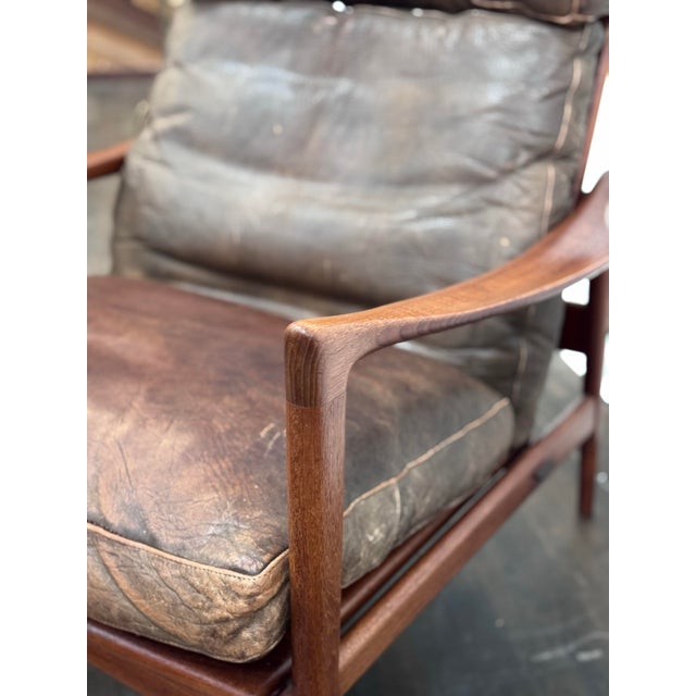 Mid 20th Century Ib Kofod-Larsen Scandinavian Lounge Chair + Ottoman For Sale - Image 11 of 12