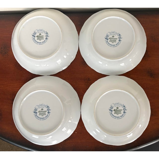Christina Bavarian Blue Porcelain Dessert Bowls, Set of 4 – West Germany For Sale - Image 4 of 6
