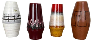 Multicolor Fat Lava Pottery Vases from Scheurich, Germany, Set of 4