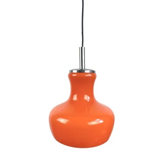 Vintage Orange Glass Pendant Lamp, Germany, 1970s For Sale