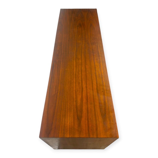 1970s Vintage Mid Century Modern Walnut Credenza Dresser & Drop-Front Secretary Desk Set. For Sale - Image 5 of 12
