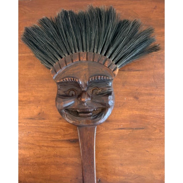 Brown Folk Art Carved Wood Hearth Brush - Biltmore Estate Industries For Sale - Image 8 of 11