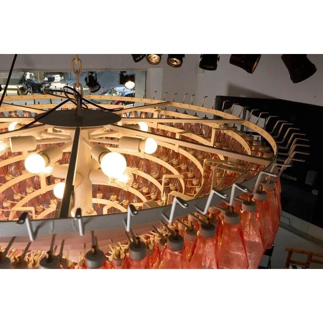 Red Large Murano Glass Chandelier, 1980s For Sale - Image 8 of 12