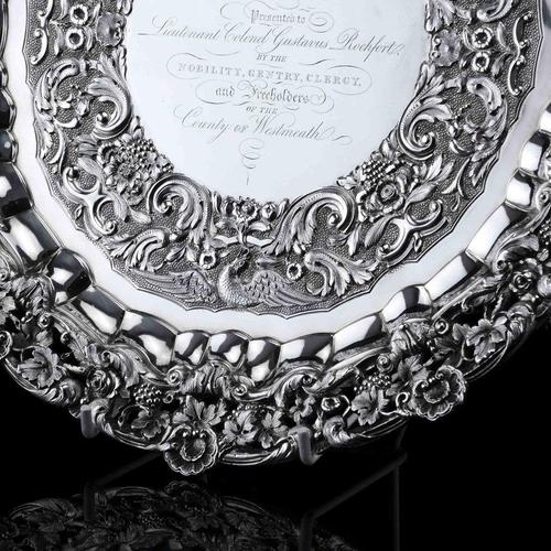 Georgian Sterling Silver Tray with Military Lieutenant Interest by James Fray, 1833 For Sale - Image 9 of 18