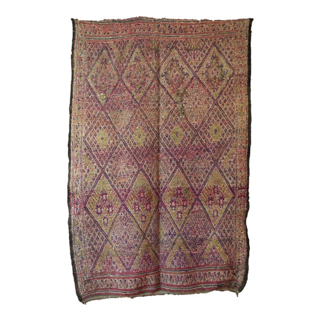 Mid-Century Moroccan Rug - 6'8" X 10'0" Ft For Sale