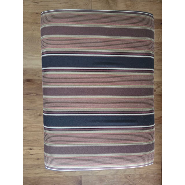 Neoclassical Rare Vintage Port 68 Ebonized Wood X-Leg Neoclassical Alex Stool With Striped Upholstery For Sale - Image 3 of 6