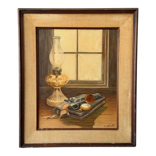 James Hall Southwestern Still Life Painting New Mexico 1971 Trompe l'Oil For Sale