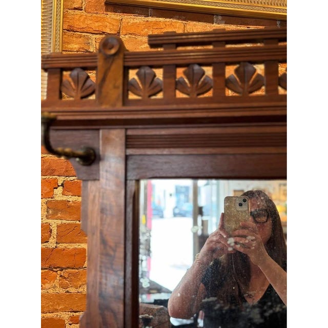 Antique Victorian Mirrored Hall Tree or Coat Rack For Sale - Image 9 of 9