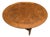 Refinished Mid Century Round Parquetry Coffee Table For Sale
